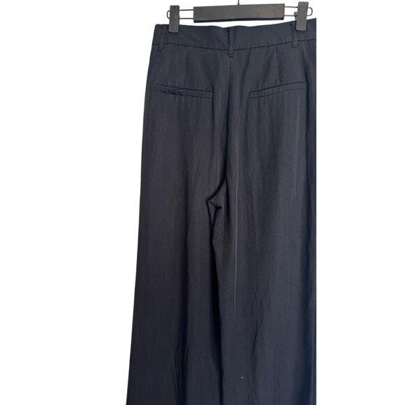 Zara XS Black Wide-Leg Pants Lyocell & Polyester Blend - Picture 14 of 16